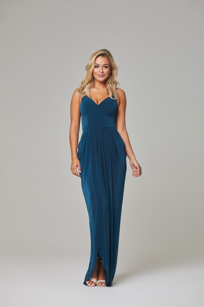 Claire V Neck Jersey Bridesmaid Dress - TO801 Teal