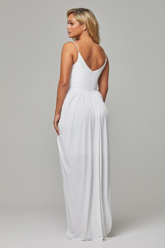 Claire V Neck Jersey Bridesmaid Dress - TO801 Vintage White