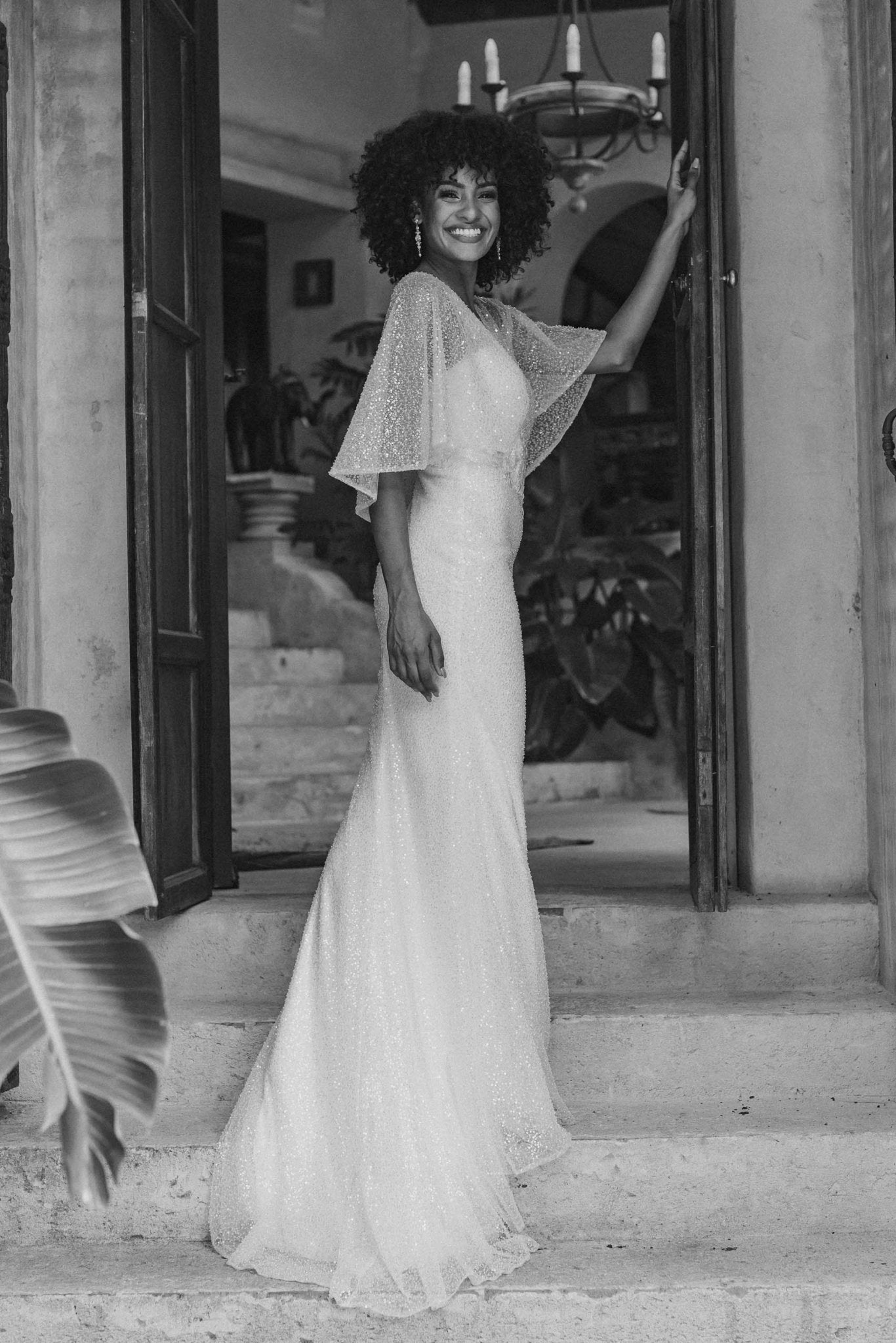 Constantine Beaded Cape Wedding Dress TC334 | Sentani Boutique Constantine Beaded Cape Wedding Dress TC334 | Sentani Boutique