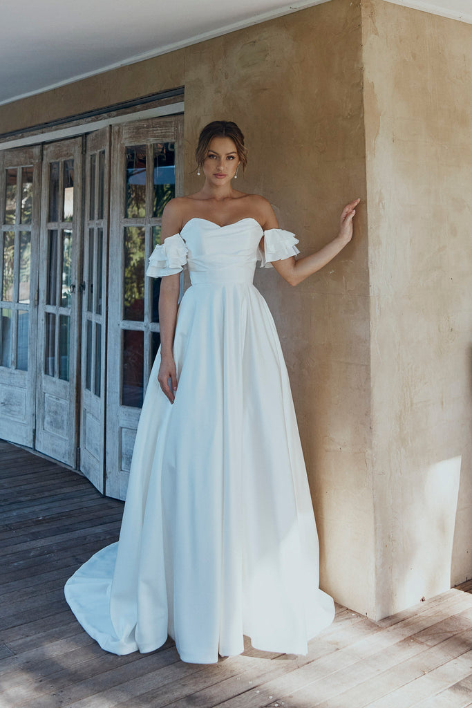 Danica Off-shoulder Sweetheart Wedding Dress – TC2330 by Tania Olsen Designs