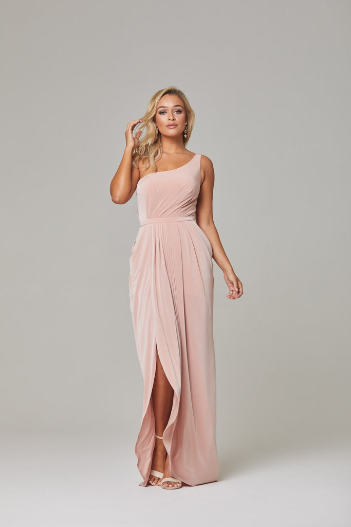 Eloise One Shoulder Bridesmaid Dress – TO800 Tea Rose