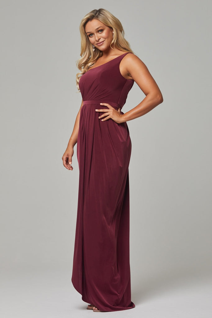 Eloise One Shoulder Bridesmaid Dress – TO800 Wine