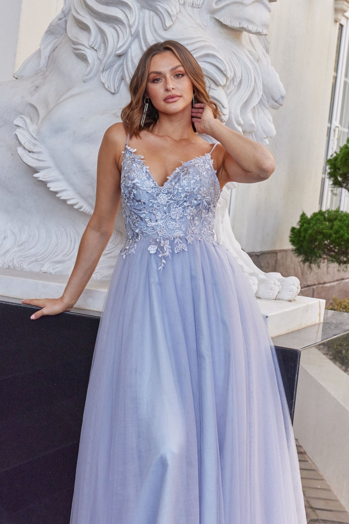 Lace Light Blue And Silver Bridesmaid Dresses Tulle Windsor Blue