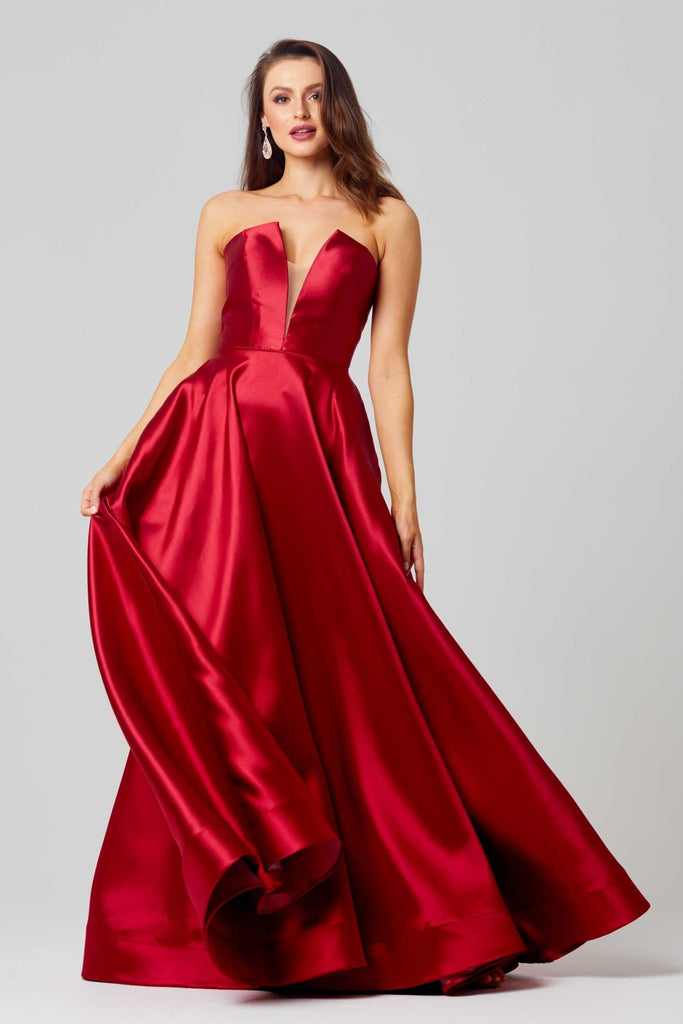 Emma Strapless Satin Formal Dress – PO852