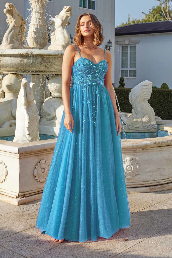 Emmy Beaded Low Back Prom Dress - PO965A-LineTania Olsen Designs