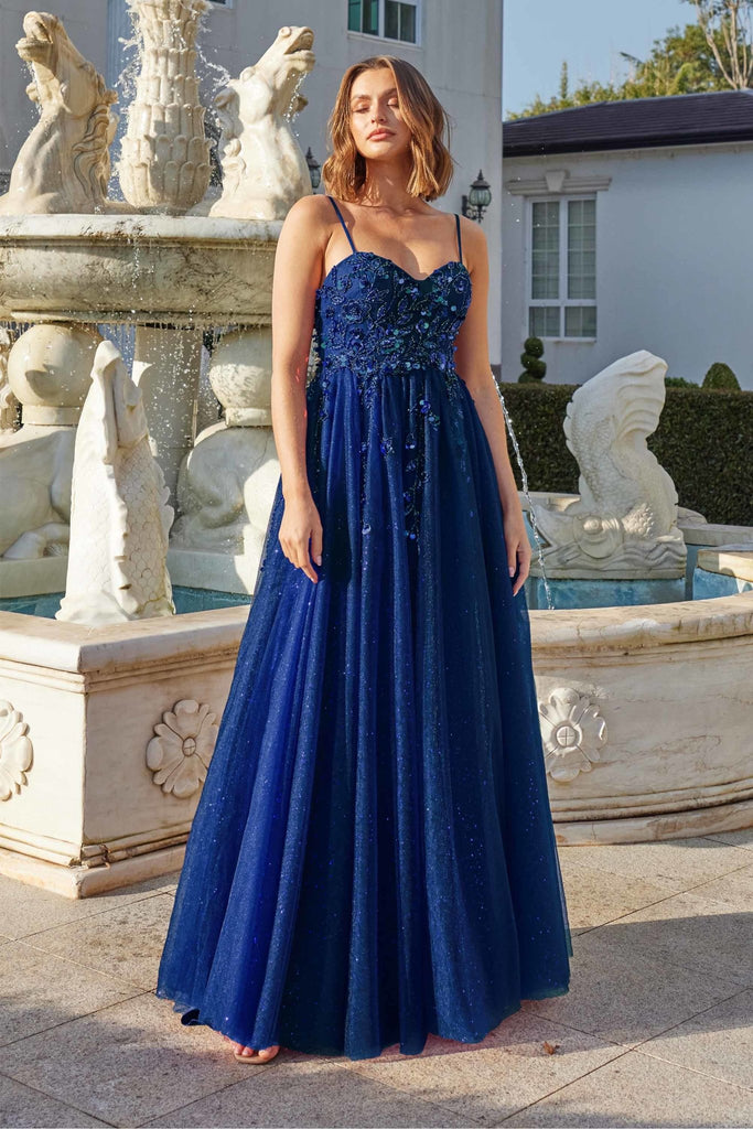 Emmy Beaded Low Back Prom Dress - PO965A-LineTania Olsen Designs