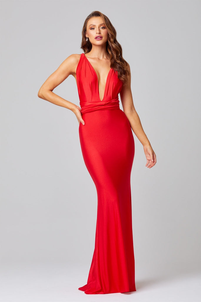 Eternity Fitted Wrap Formal Dress - PO31F