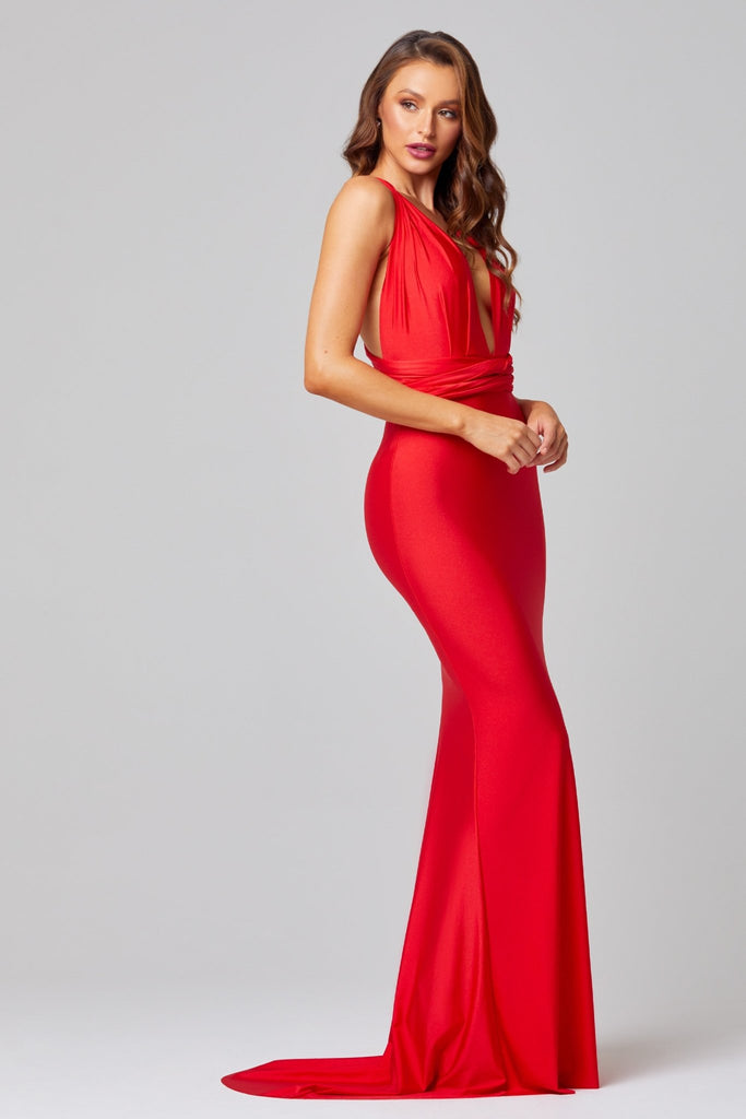 Eternity Fitted Wrap Formal Dress - PO31F