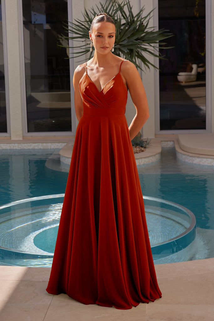 Evian Bridesmaid Dress - Rust by Tania Olsen Designs