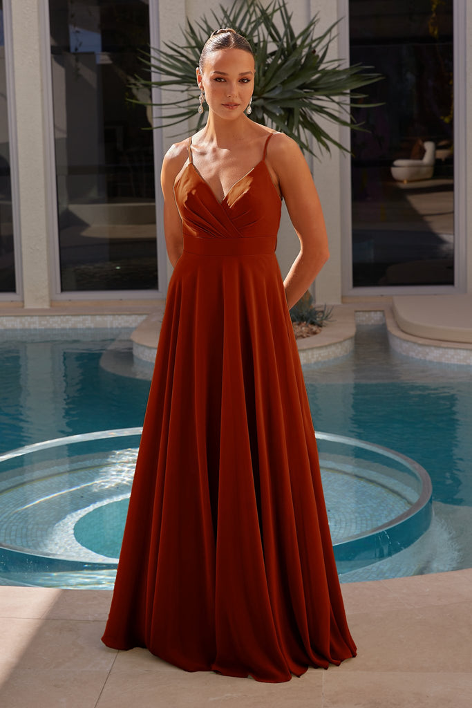 Evian Bridesmaid Dress - Terracotta by Tania Olsen Designs