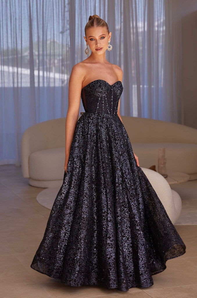 Eyra A-line Sequin Formal Dress by Tania Olsen Designs