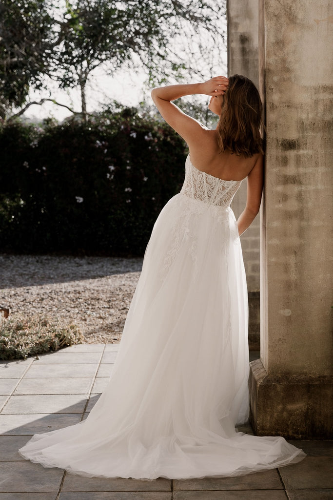 Felicity Lace Boned Bodice Wedding Dress - TC398