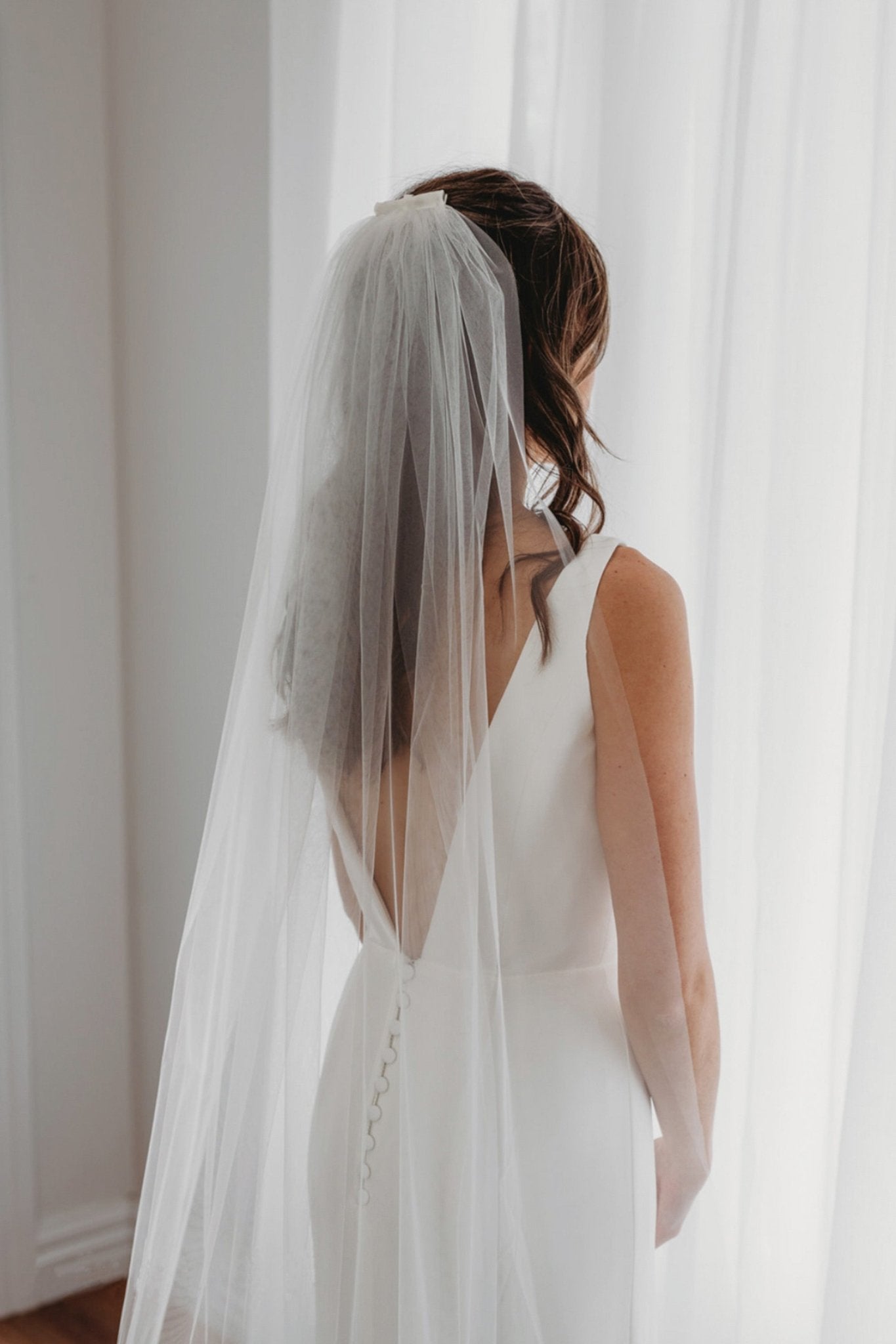 Florence Plain Tulle Cathedral Bridal Veil 6040 Sentani Boutique