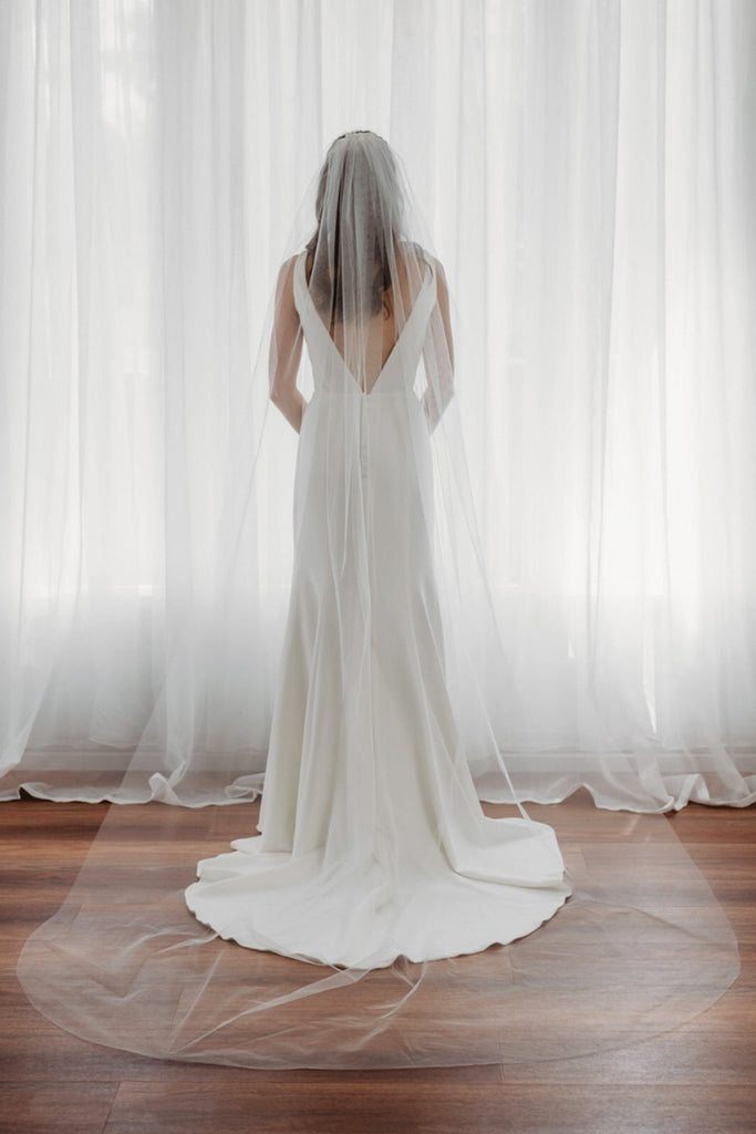 Florence Plain Tulle Cathedral Bridal Veil - 6040