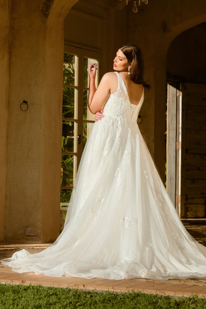 Fontana Detachable Lace Cape Wedding Dress – TC361