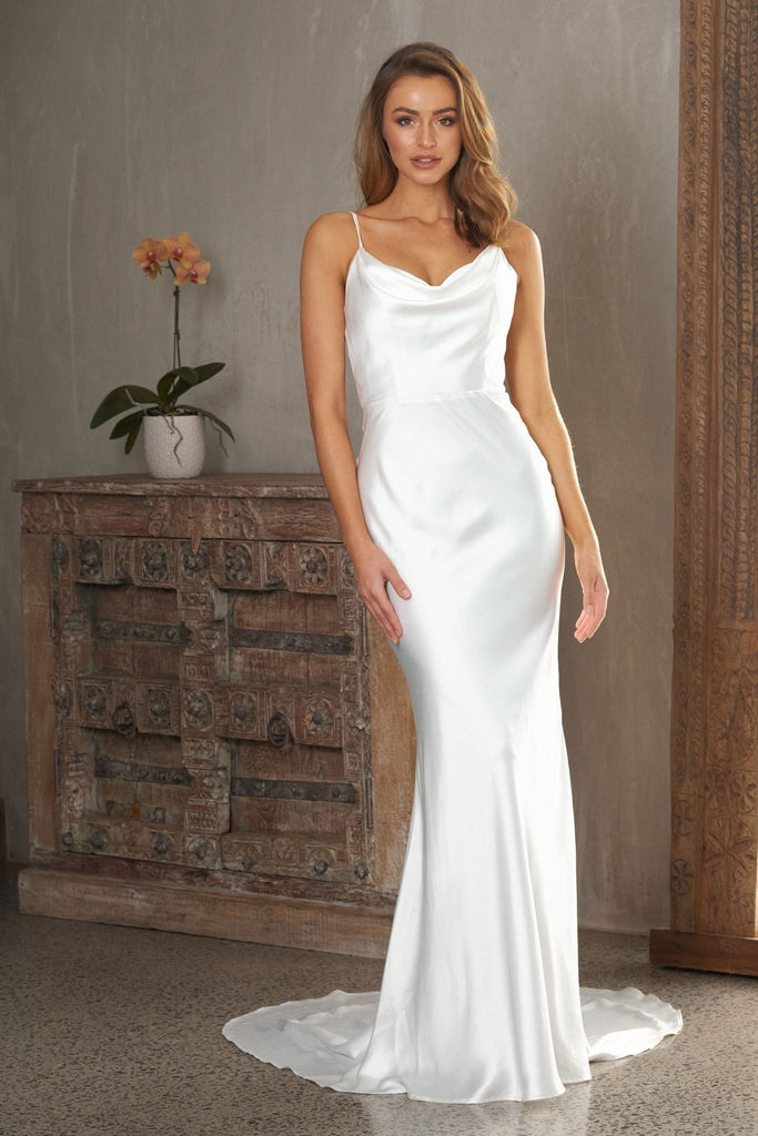 Grace Fitted Satin Wedding Dress – TC322