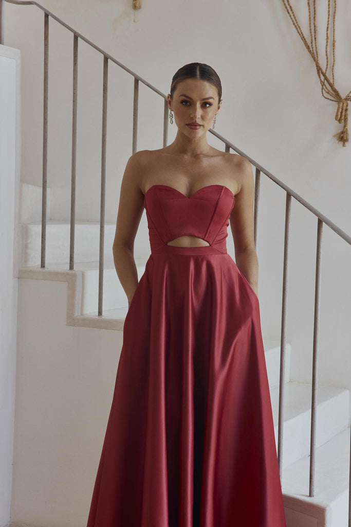 Hollie Satin Corset Evening Dress – PO2313 by Tania Olsen Designs