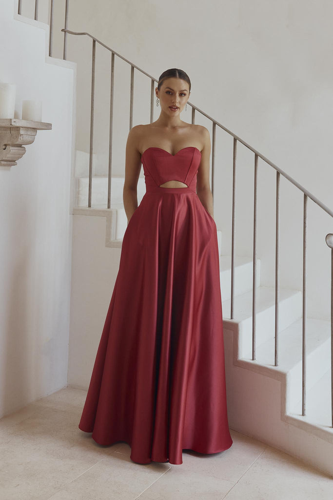 Hollie Satin Corset Evening Dress – PO2313 by Tania Olsen Designs