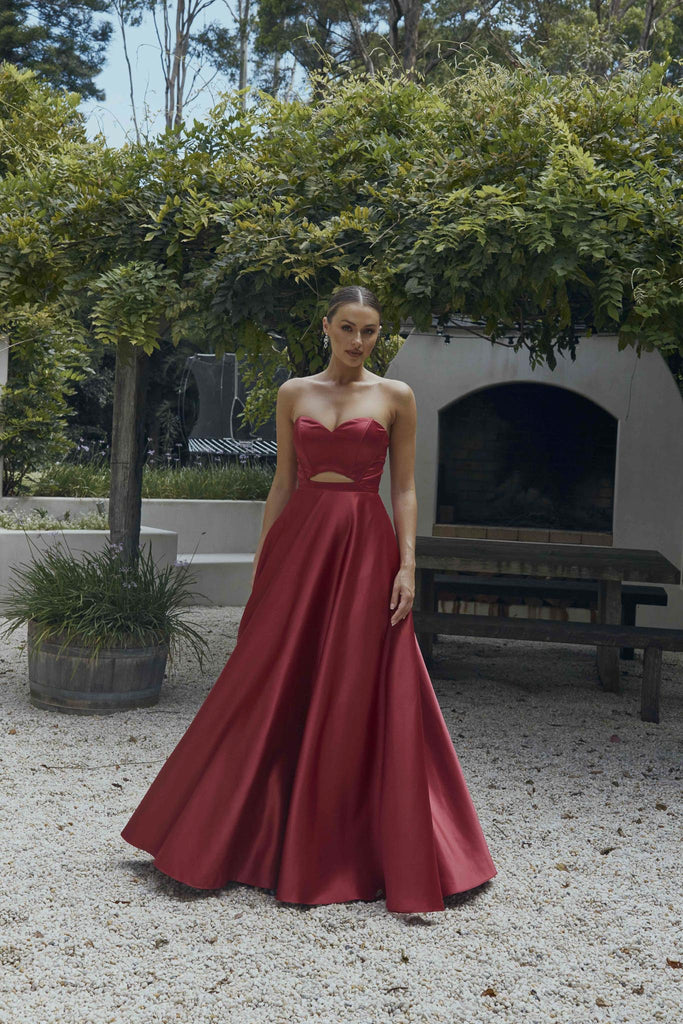 Hollie Satin Corset Evening Dress – PO2313 by Tania Olsen Designs