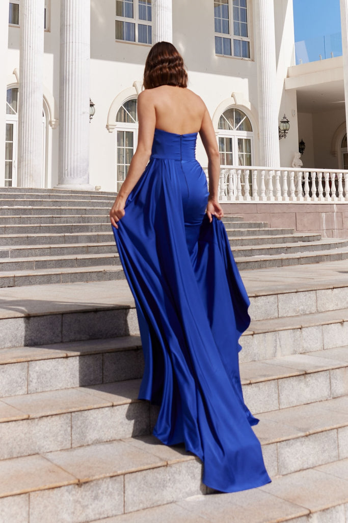 Isla Fitted Strapless Satin Formal Dress - PO991