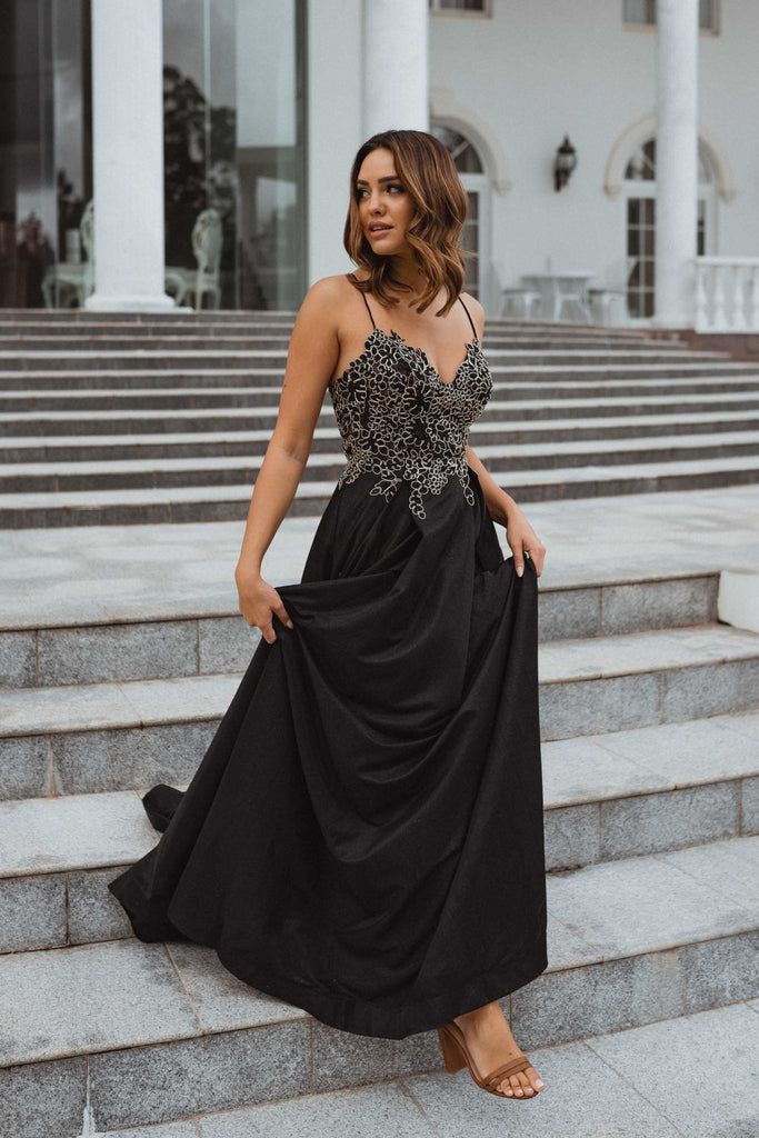Ivy Shimmer Formal Dress – PO854 Black