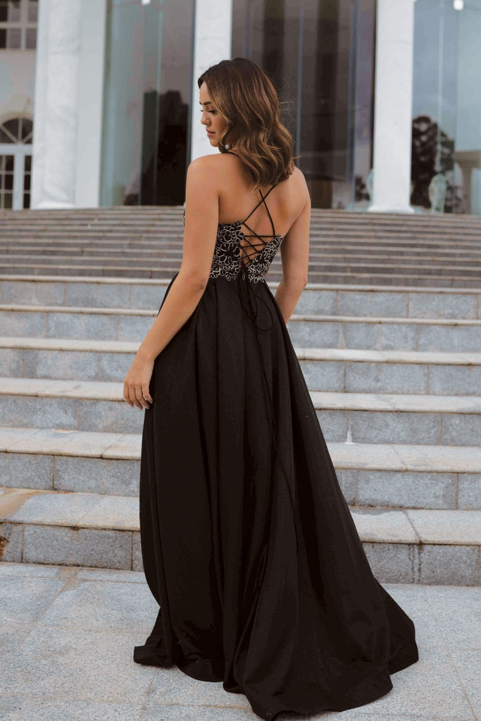 Ivy Shimmer Formal Dress – PO854 Black