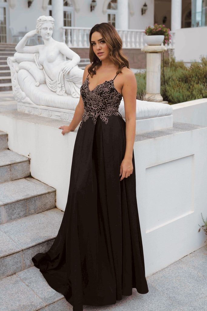 Ivy Shimmer Formal Dress – PO854 Black