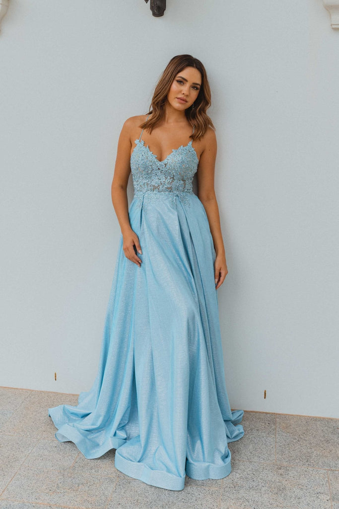 Ivy Shimmer Formal Dress – PO854 Pale Blue