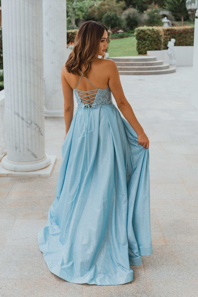 Ivy Shimmer Formal Dress – PO854 Pale Blue