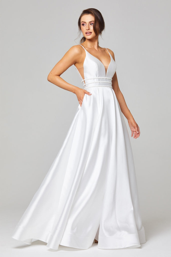 Janelle Satin A-Line Debutante Dress – PO855