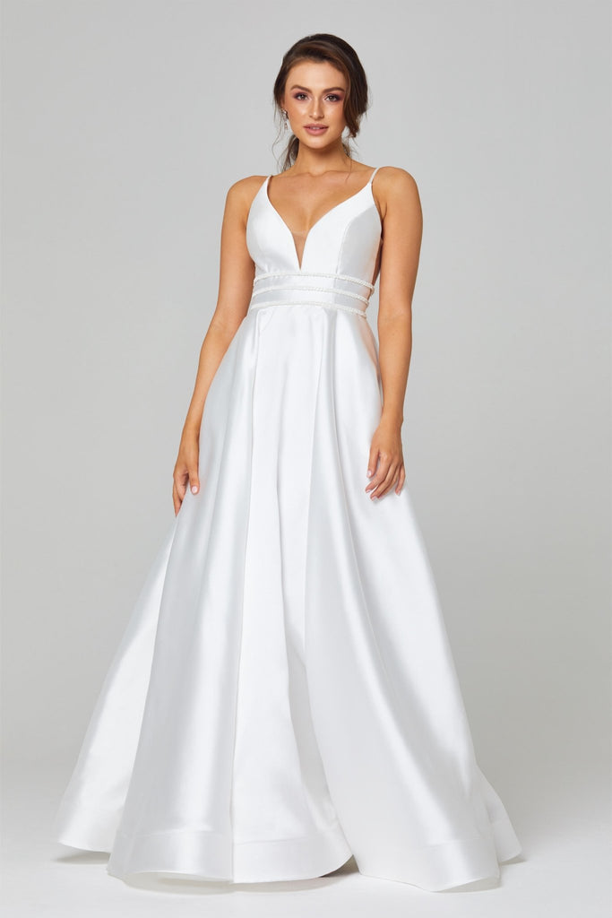 Janelle Satin A-Line Debutante Dress – PO855