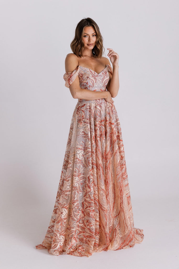 Jemima Detachable Off-Shoulder Formal Dress - PO976