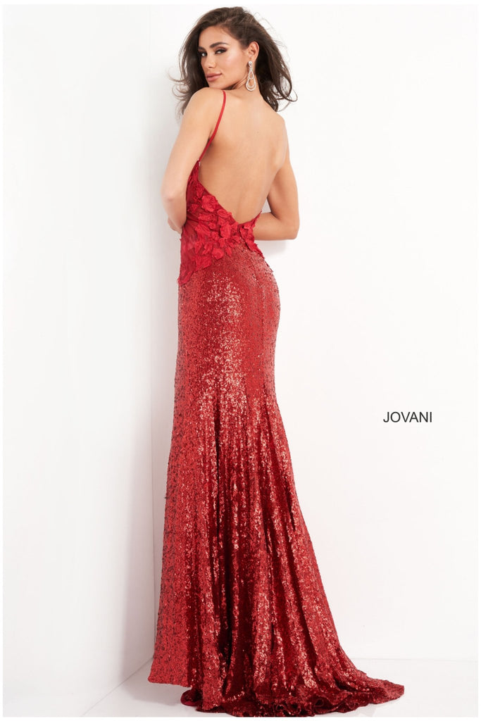 Jovani 06426 – Floral Sequin Formal Dress