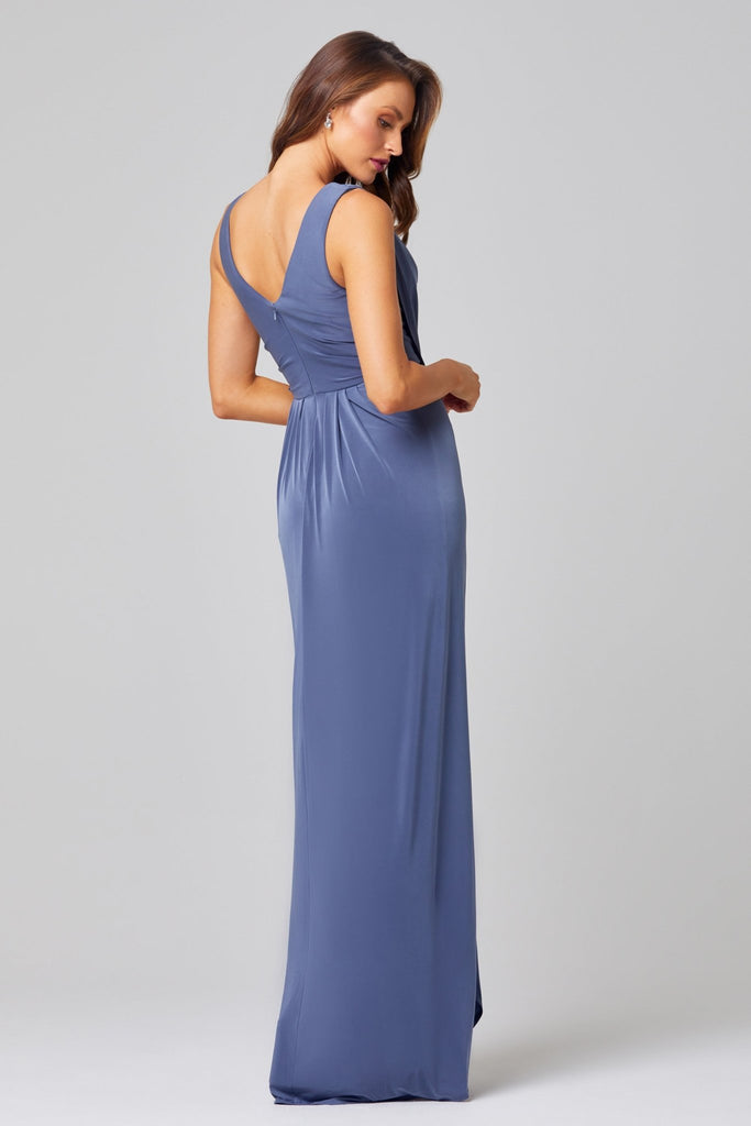 Kalani Draped Bodice Bridesmaids Dress - TO817 Dusty Indigo