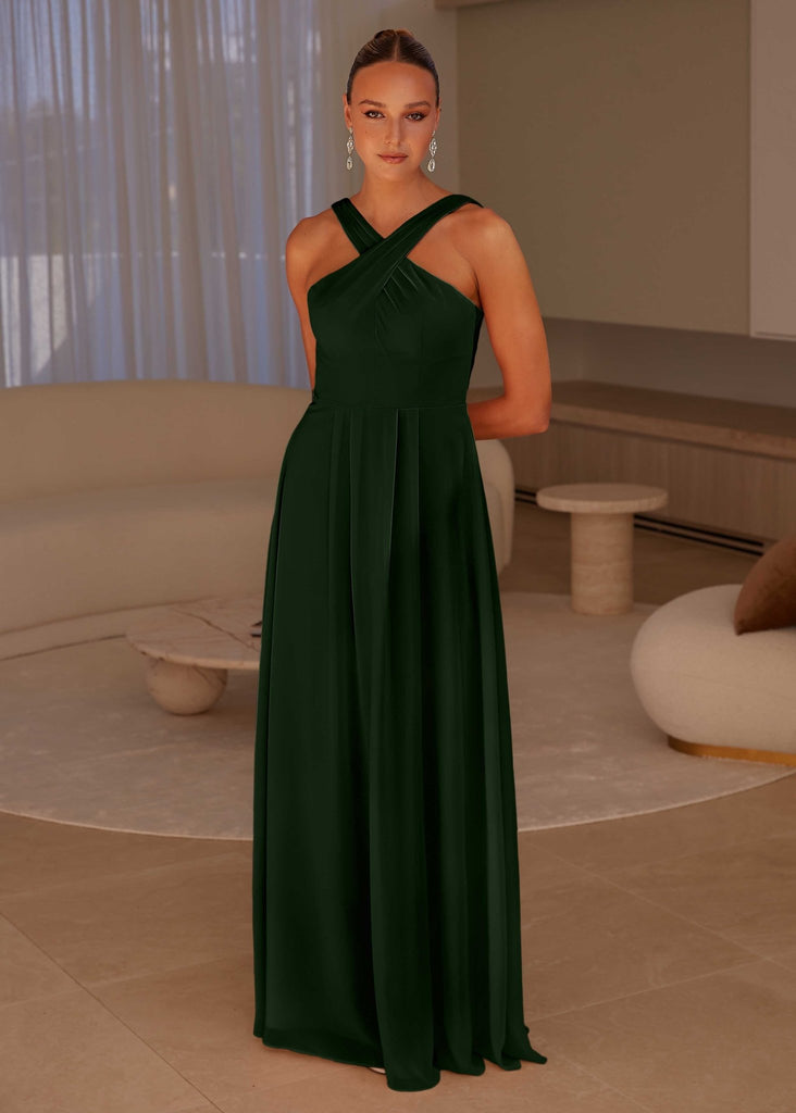 Kano Halter Bridesmaid Dress - Dark Green by Tania Olsen Designs
