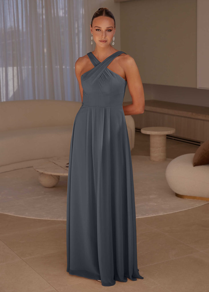 Kano Halter Bridesmaid Dress - Dusty Blue by Tania Olsen Designs