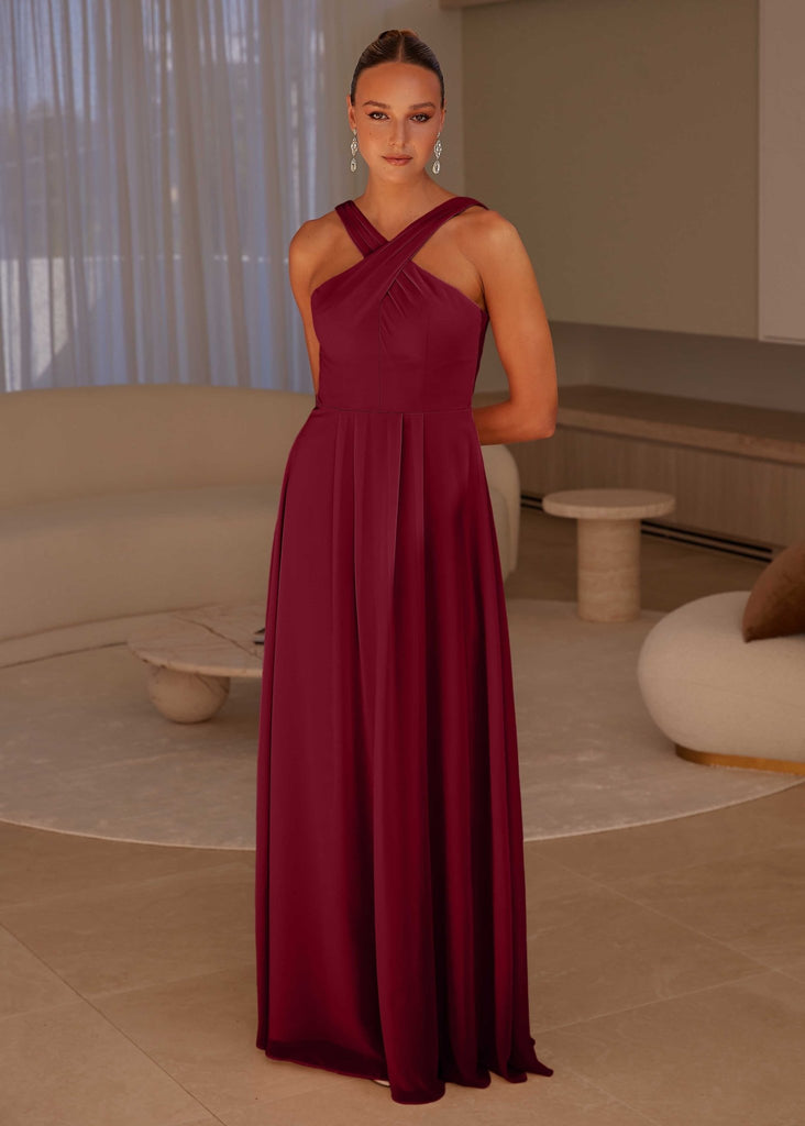 Kano Halter Bridesmaid Dress - Mulberry by Tania Olsen Designs