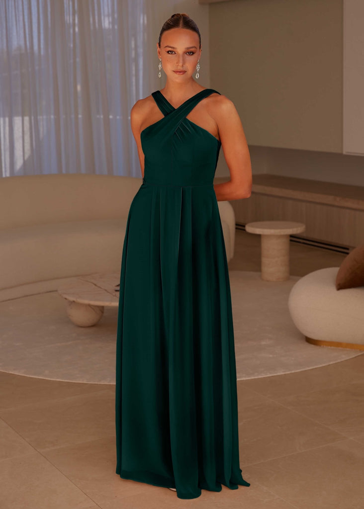 Kano Halter Bridesmaid Dress - Peacock by Tania Olsen Designs