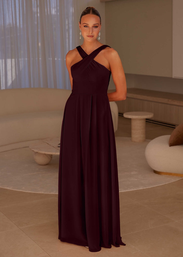 Kano Halter Bridesmaid Dress - Plum by Tania Olsen Designs