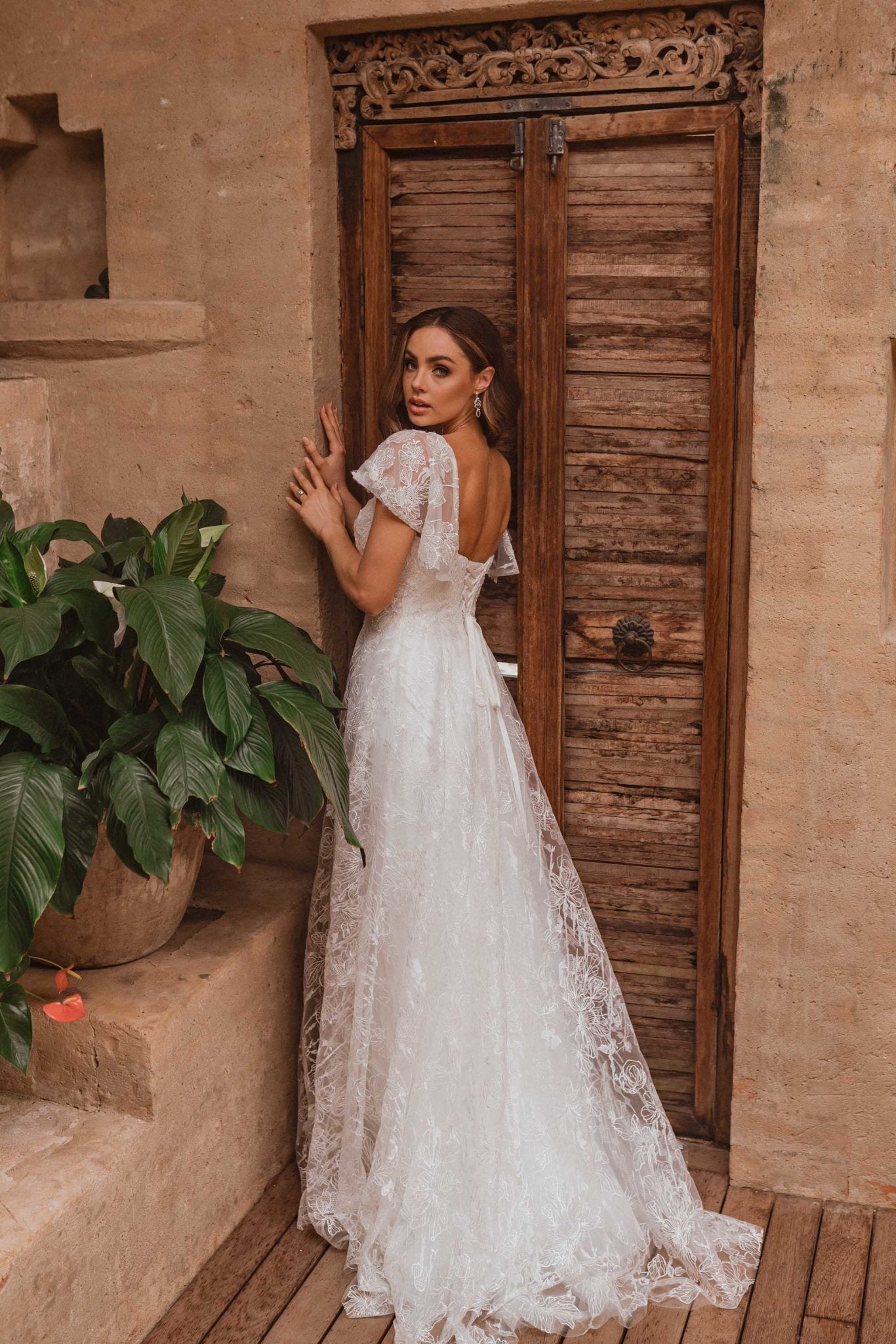 Kansas Lace Cap Sleeve Wedding Dress TC362 | Sentani Boutique Kansas Lace Cap Sleeve Wedding Dress TC362 | Sentani Boutique