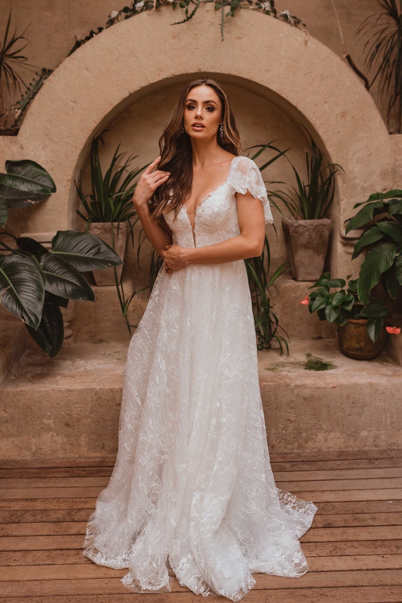 Kansas Lace Cap Sleeve Wedding Dress TC362 | Sentani Boutique Kansas Lace Cap Sleeve Wedding Dress TC362 | Sentani Boutique