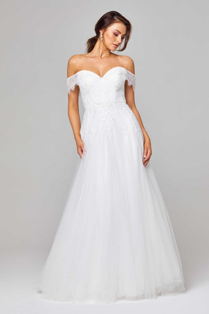 Kiisha Off Shoulder Lace Wedding Dress – TC313