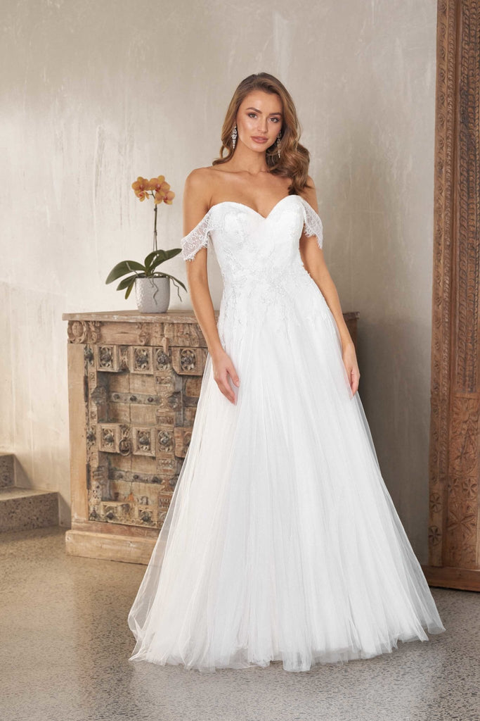 Kiisha Off Shoulder Lace Wedding Dress – TC313