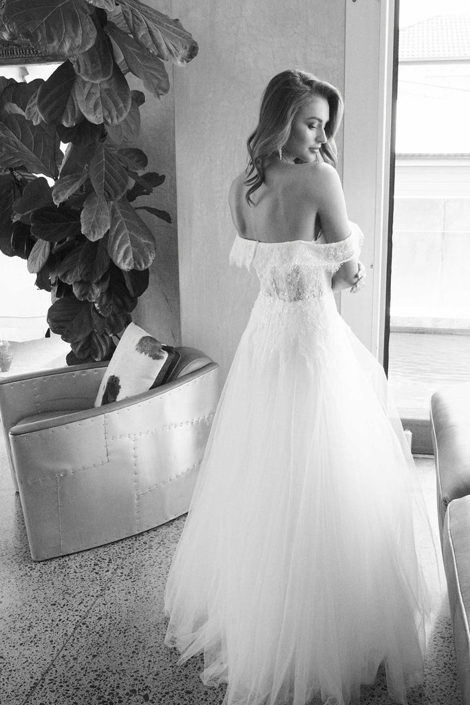 Kiisha Off Shoulder Lace Wedding Dress – TC313