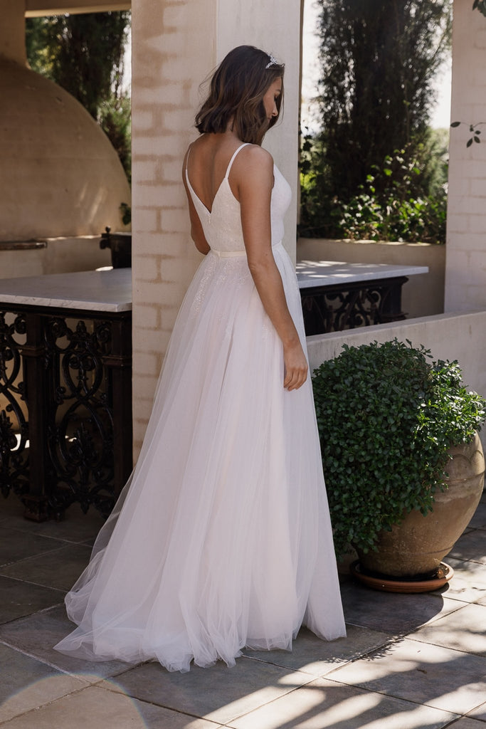 Kiri A-Line Applique Wedding Dress - PO930
