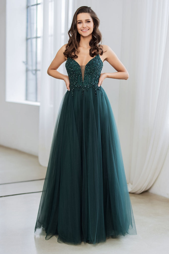 Lace-up Beaded Sequin Formal Dress - 0662