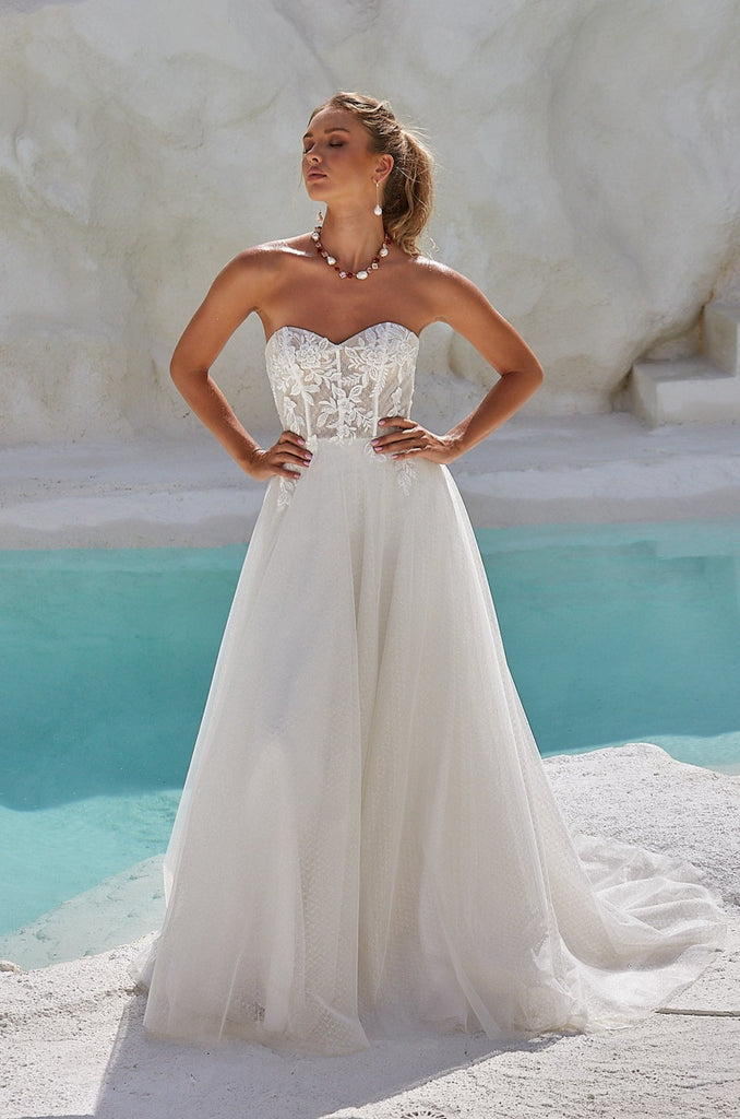 Lake Strapless A-line Wedding Dress by Tania Olsen Designs