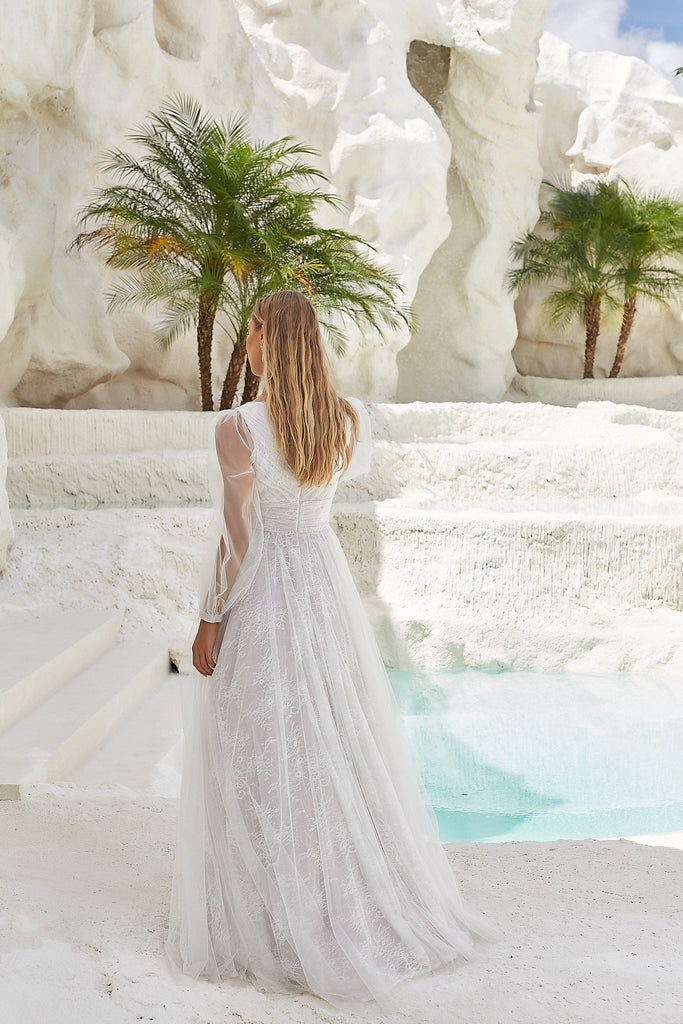 Lana Long Sleeve Tulle Wedding Dress by Tania Olsen Designs