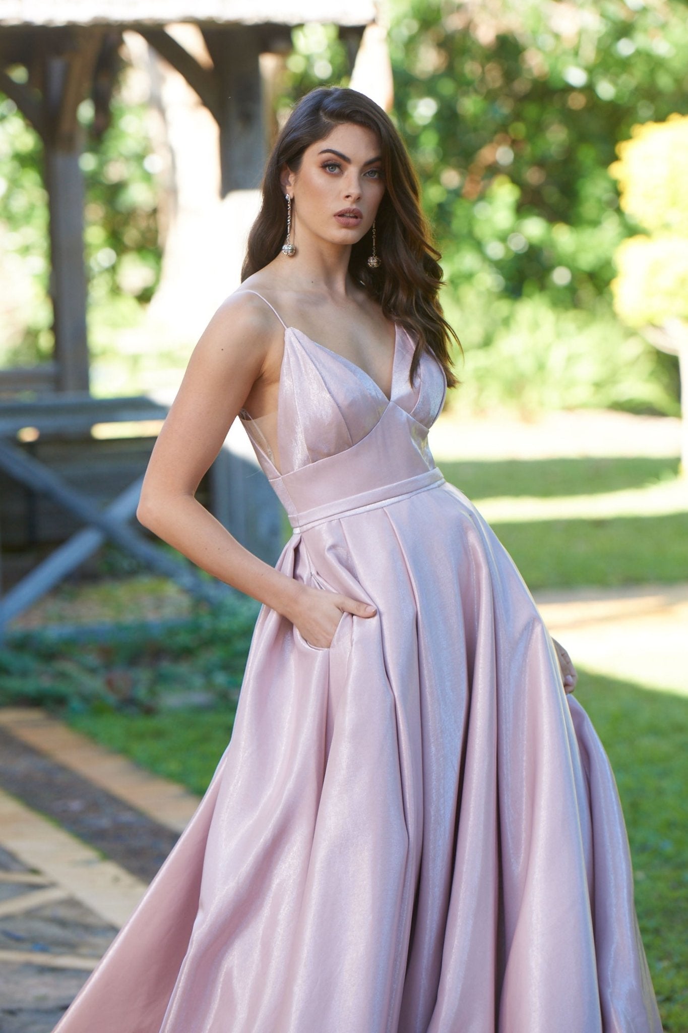 Simple Satin Spaghetti Straps Long Prom Dresses MP672 | Musebridals