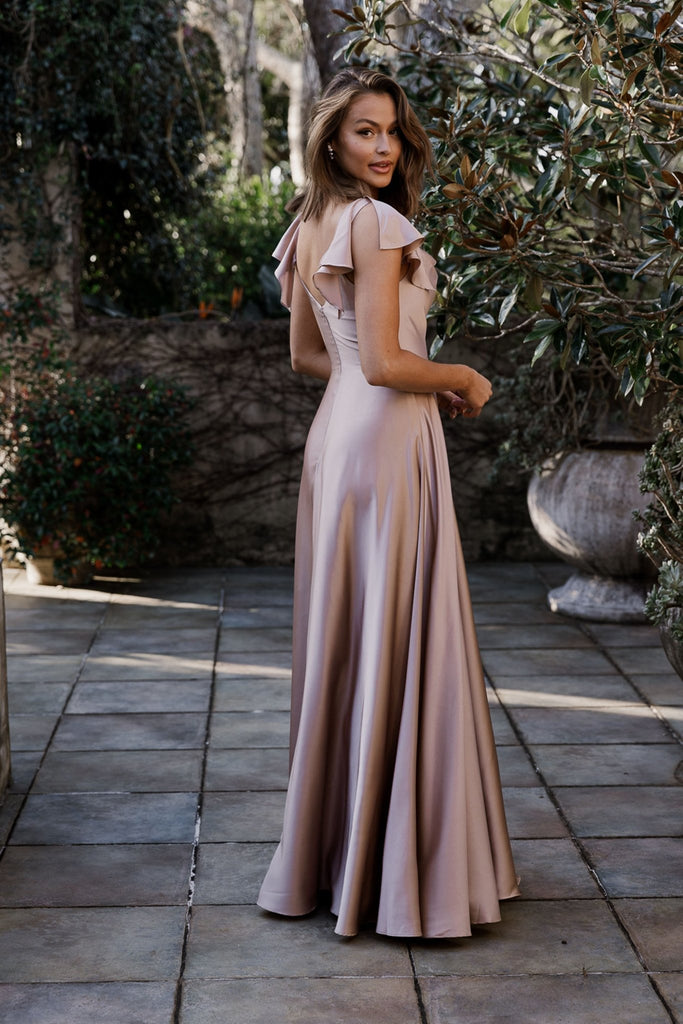 Lisette Flutter Sleeve Bridesmaid Dress - TO892 Pink